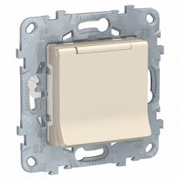 Изображение продукта Розетка Schneider Electric Unica New с/з со шторками, с крышкой 16A 250V 
